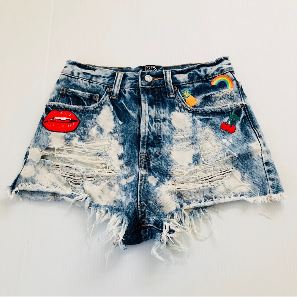 PRPS AMX High Waist Pop Art Boyfriend Shorts, 25